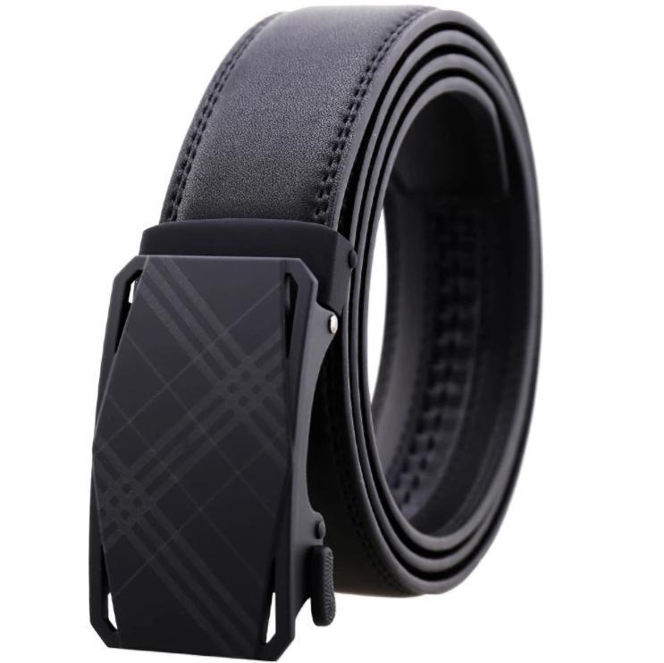 Black Belt Black Textured Buckle Mens Adjustable Ratchet Slide Buckle