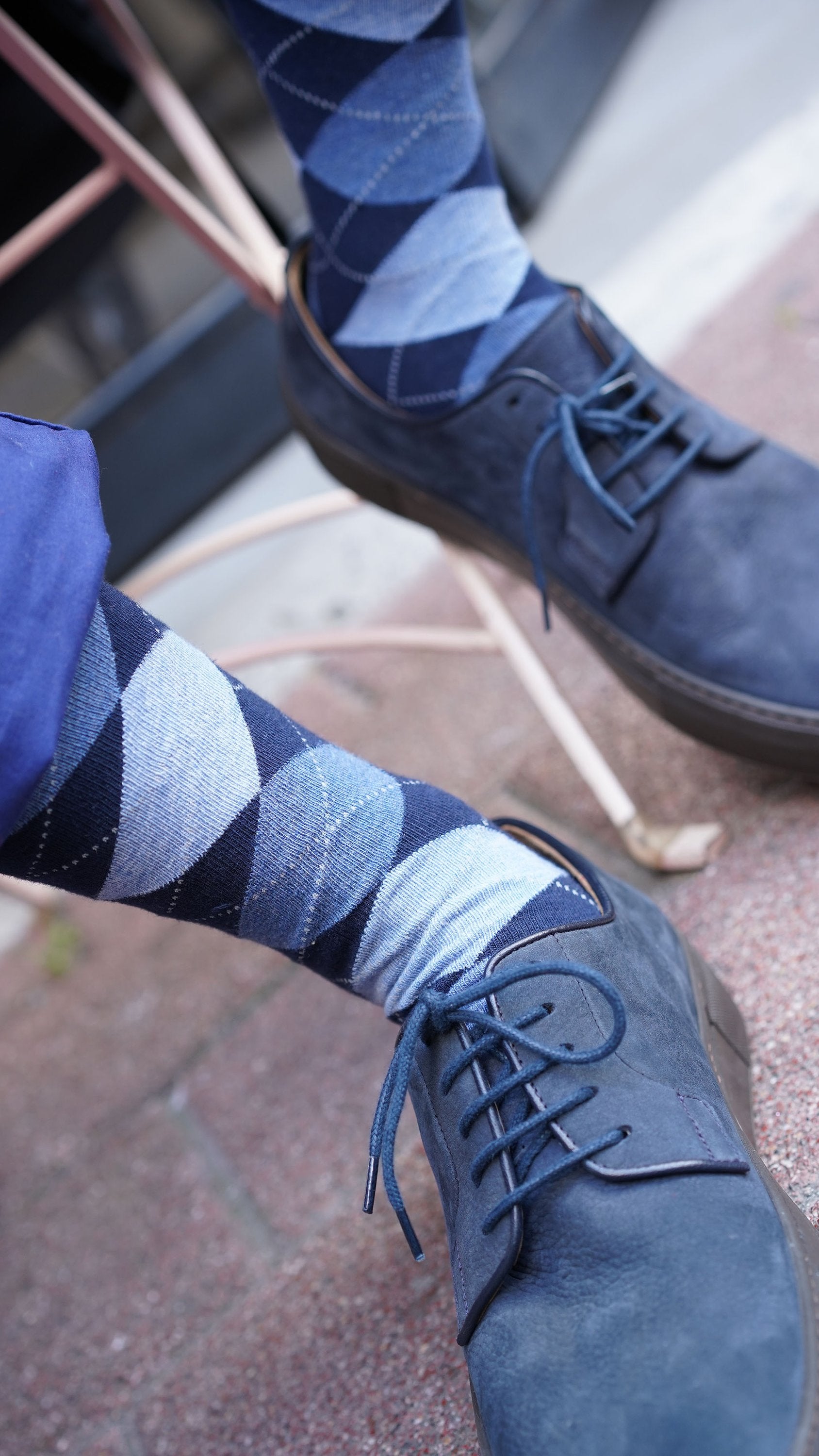 Men's Azure Argyle Socks