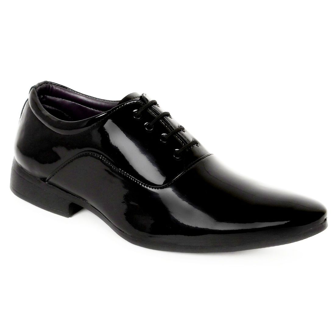 Generic Men's Black Color Patent Leather Material