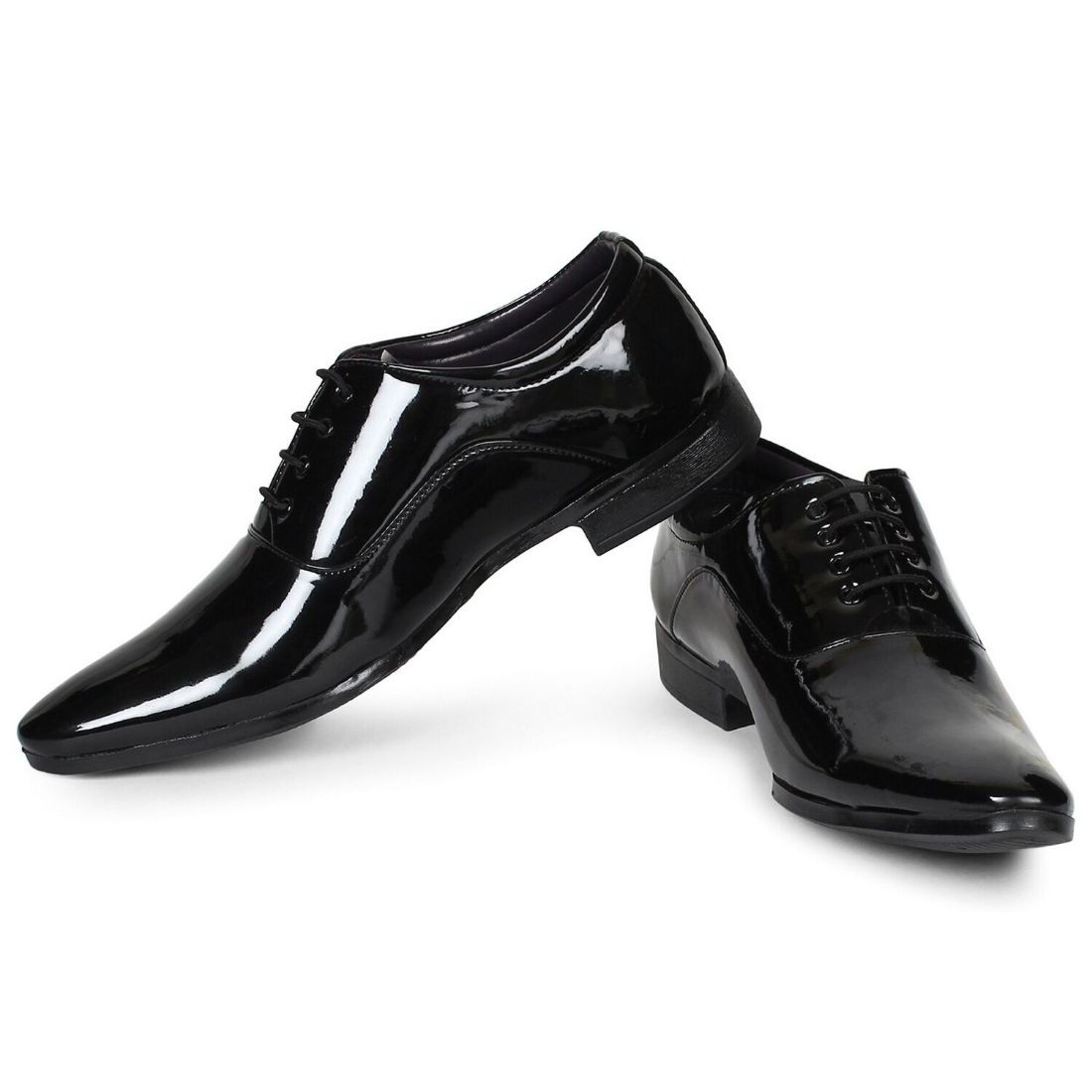 Generic Men's Black Color Patent Leather Material