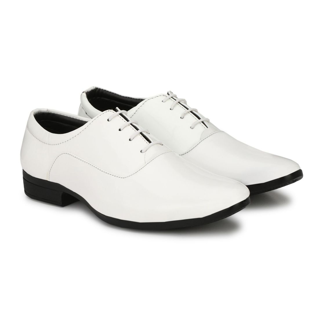 Generic Men's White Color Patent Leather Material