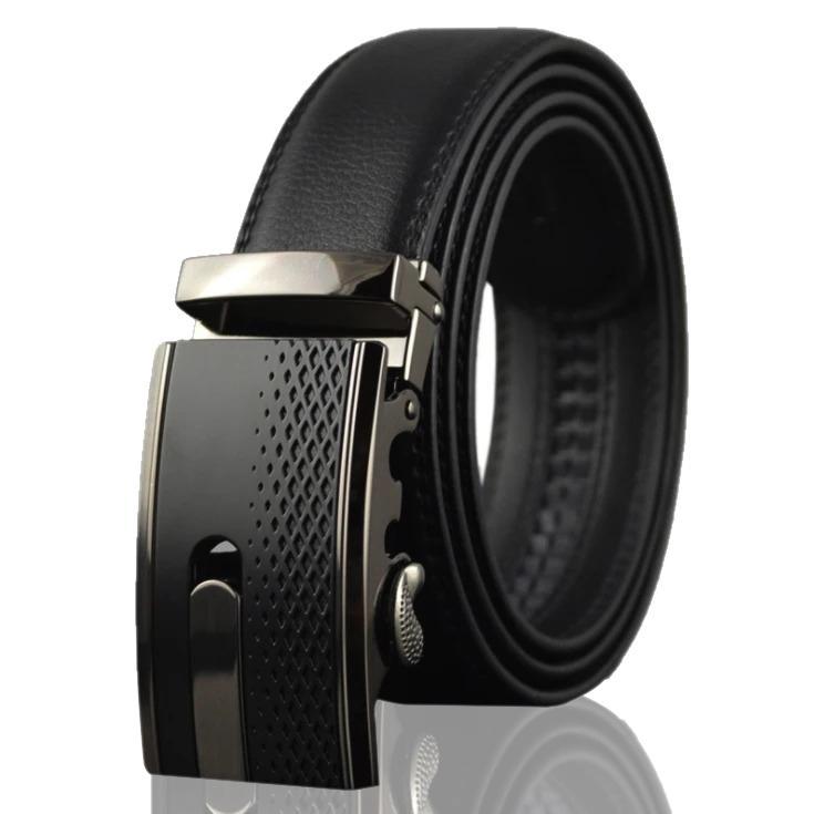 Black Belt & Buckle Mens Adjustable Ratchet Slide Buckle Belt -