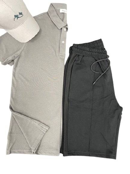 Men's Casual Wear Matched Set - Polo Shirt, 100% Cotton Shorts and