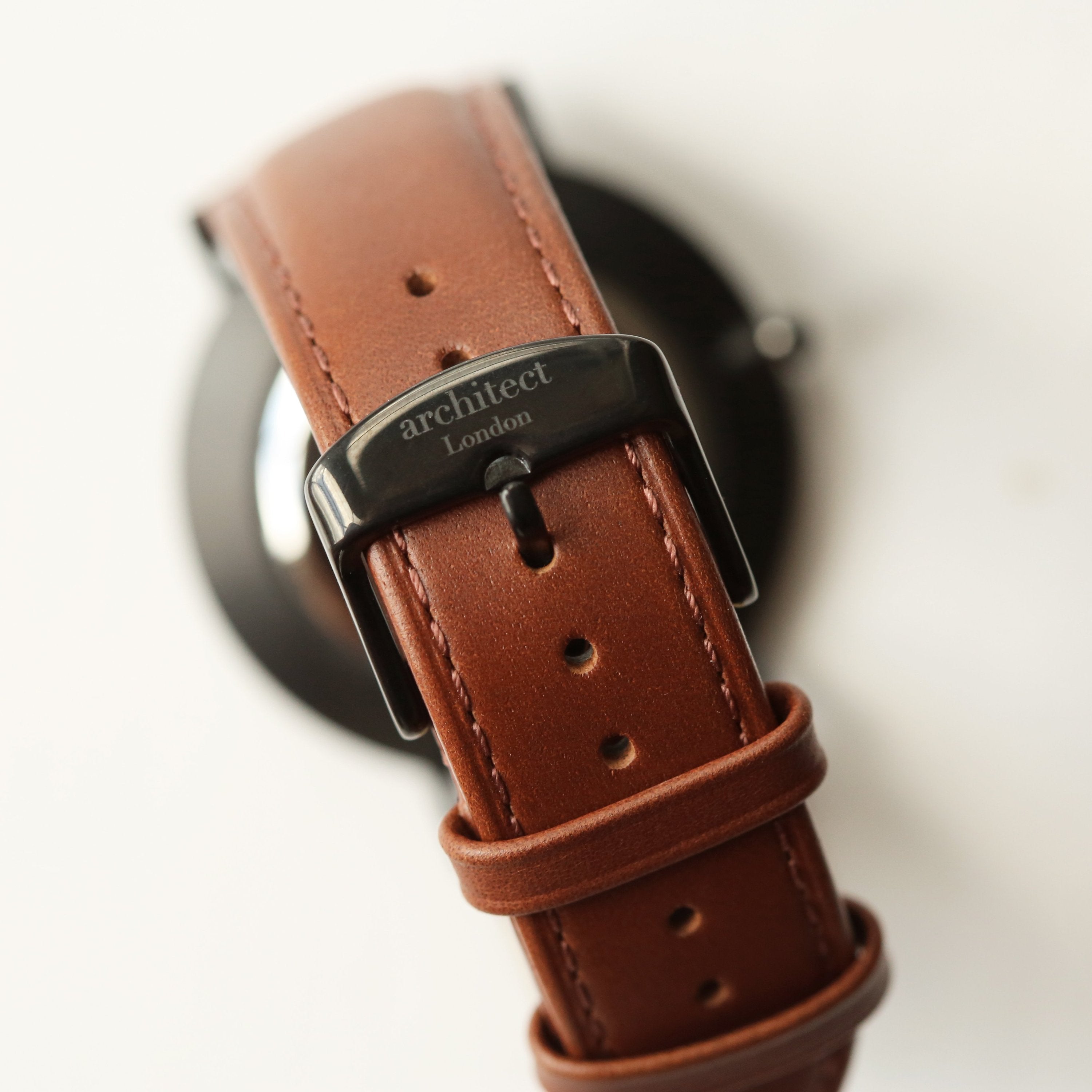 Modern Font Engraving - Men's Minimalist Watch + Walnut Strap