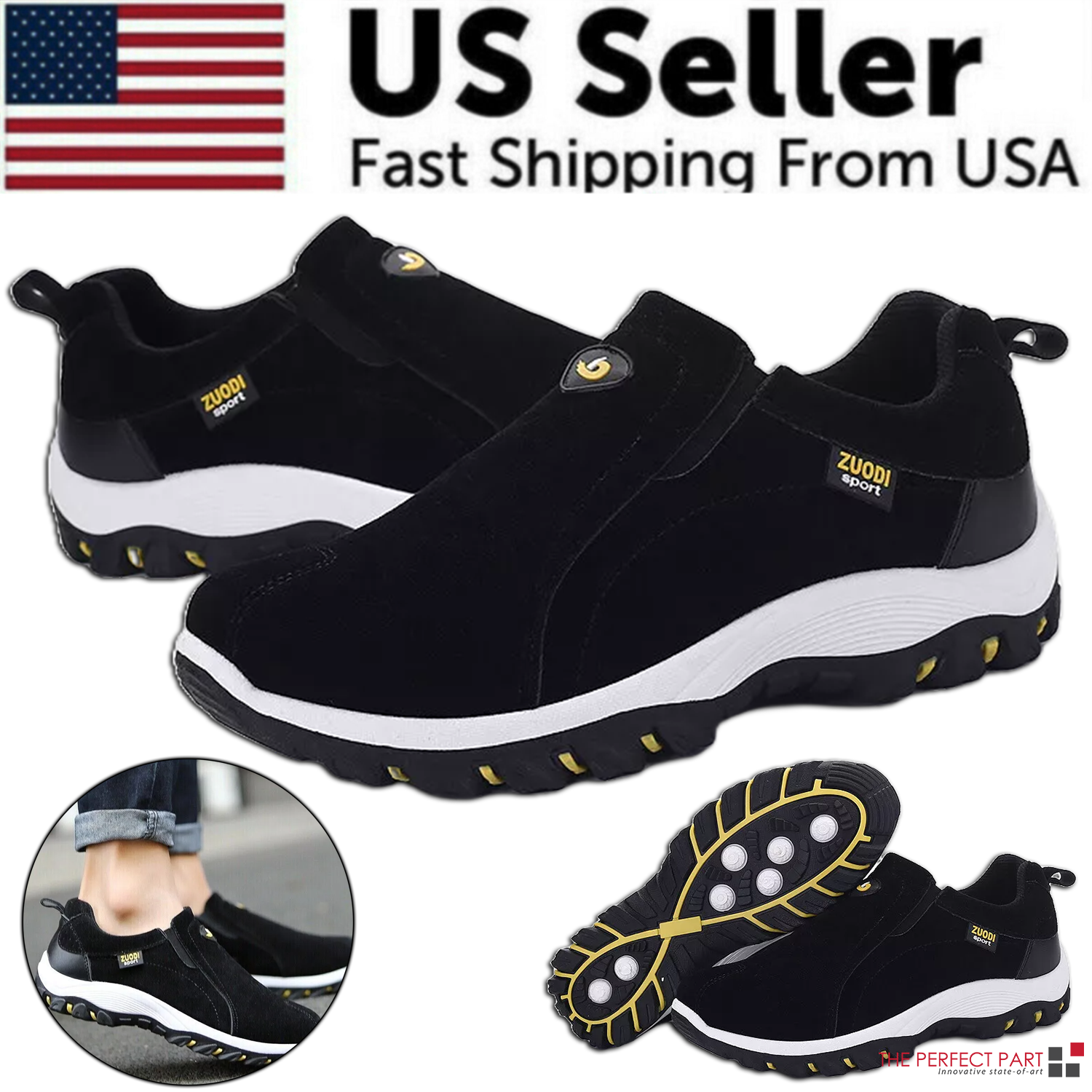 Men's Loafer Slip On Athletic Shoes Casual Walking Sneakers Outdoor