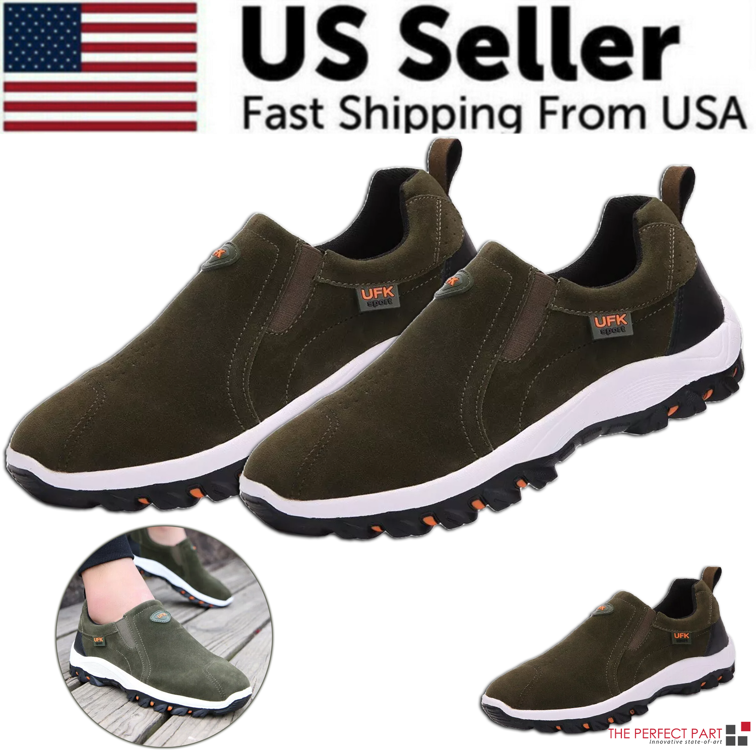 Men's Loafer Slip On Athletic Shoes Casual Walking Sneakers Outdoor