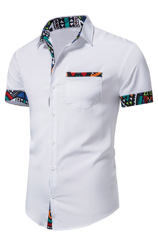 Men's Summer Fashion Colorblock Short Sleeve Shirts