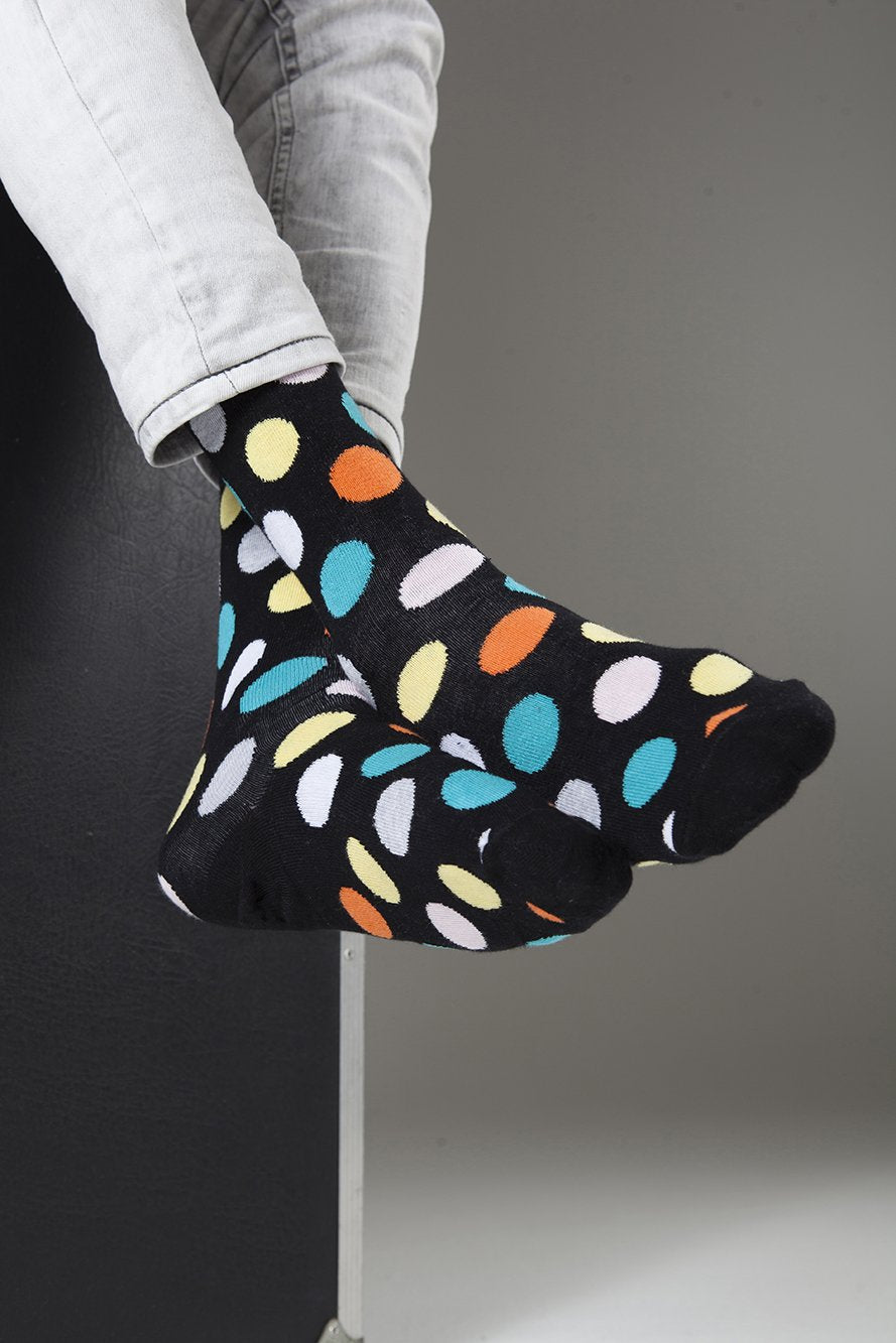 Men's Mixed Black Dot Socks