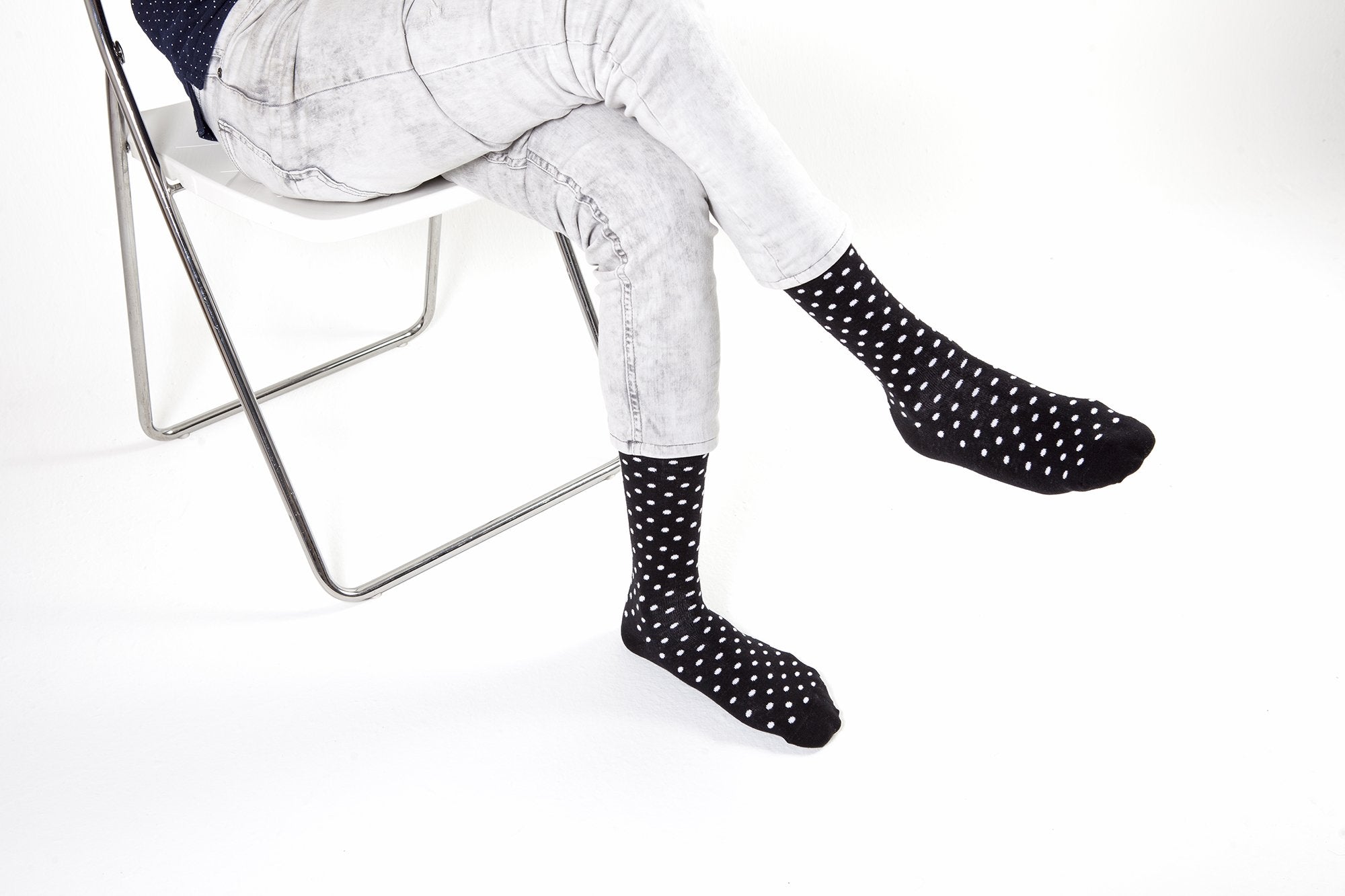 Men's Solid Black Dot Socks