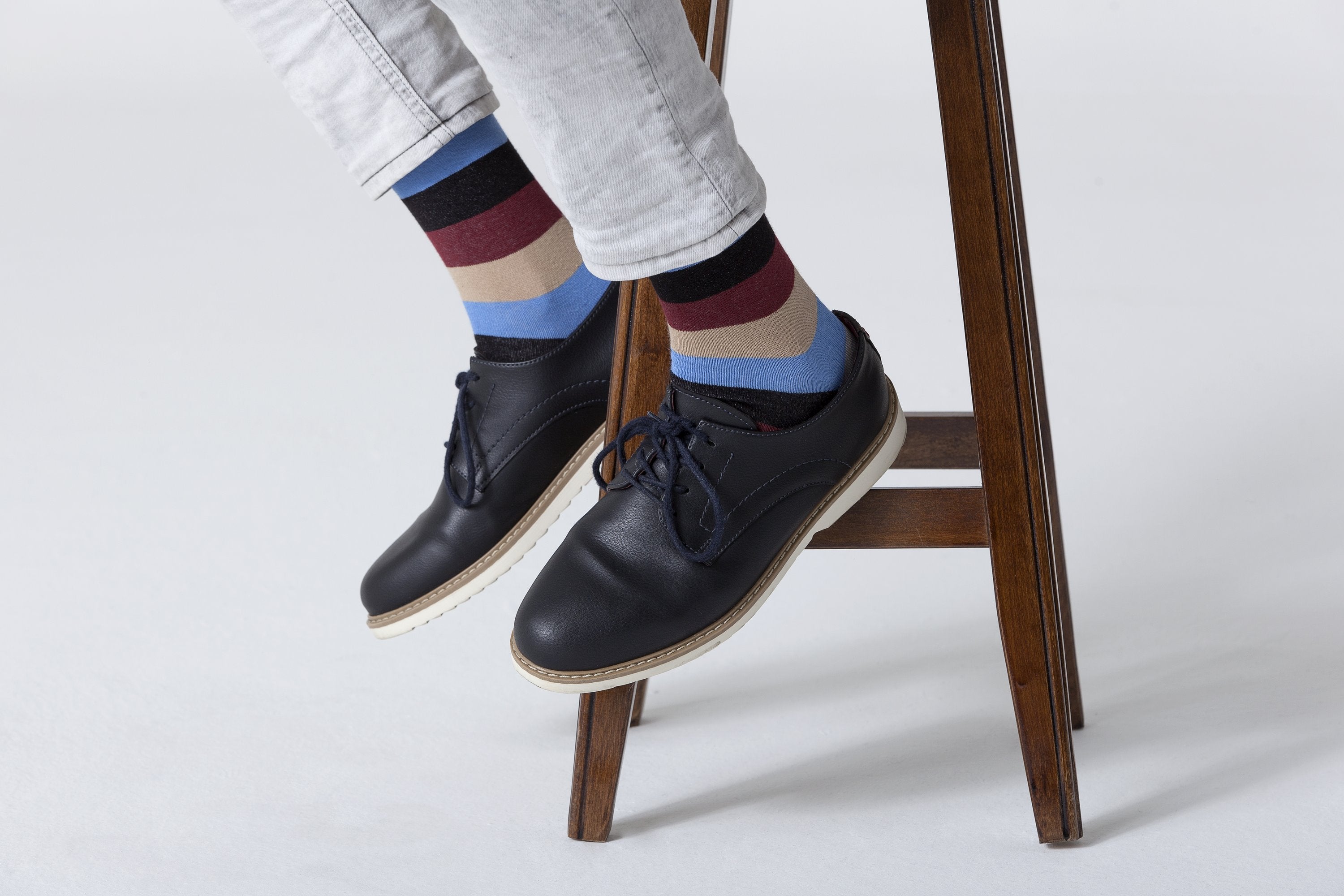 Men's Beige Stone Stripe Socks