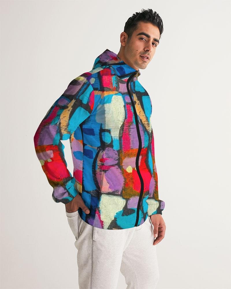 Mens Hooded Windbreaker - Multicolor Casual/sports Water Resistant