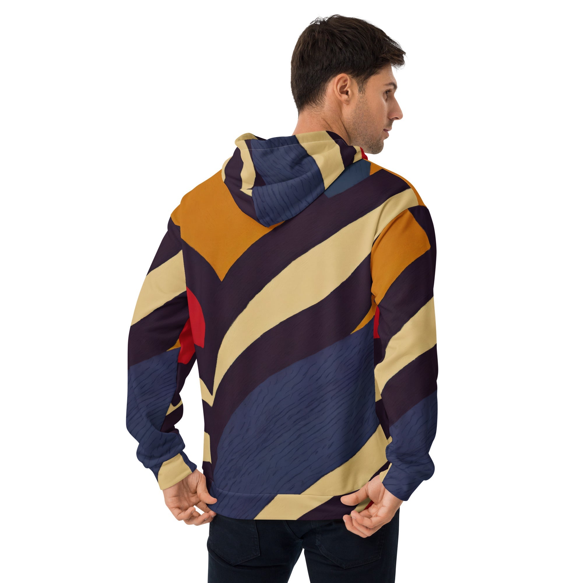 Mens Graphic Hoodie Colorblock Print 29138