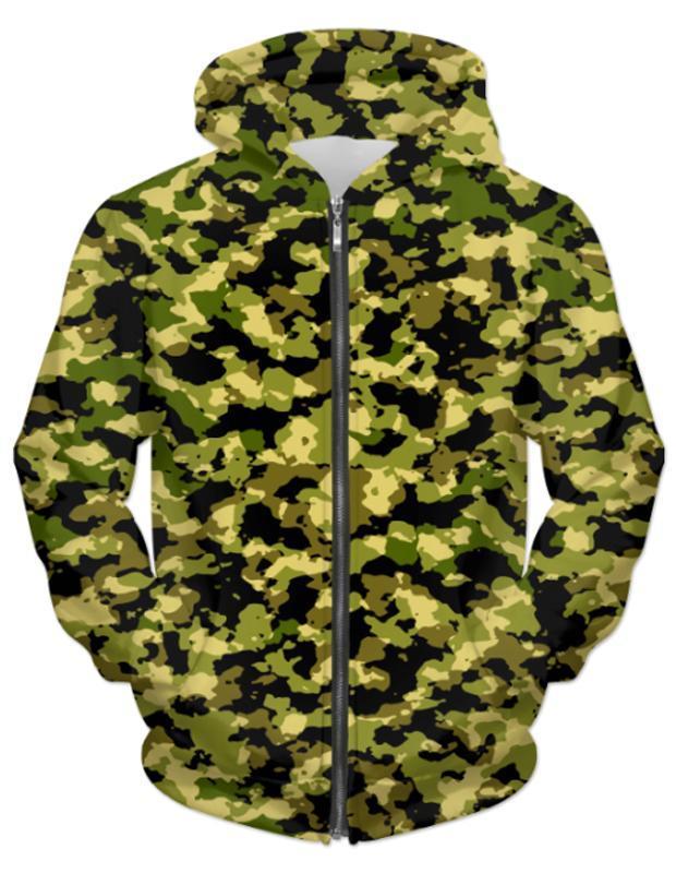 Camouflage UNISEX ZIP HOODIE