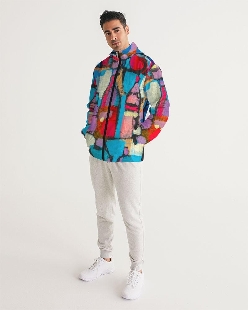 Mens Hooded Windbreaker - Multicolor Casual/sports Water Resistant