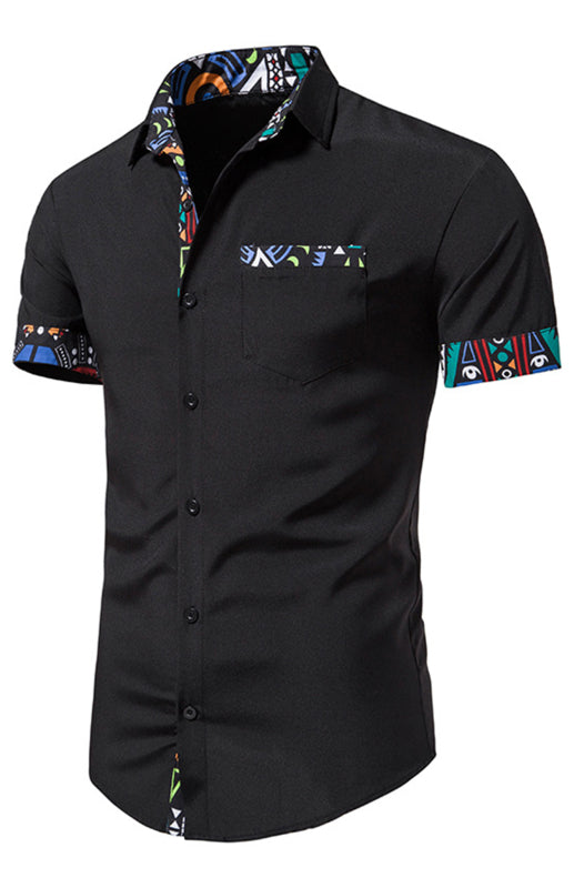 Men's Summer Fashion Colorblock Short Sleeve Shirts