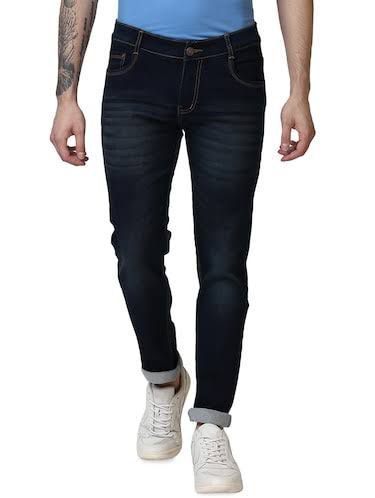 Mens Slim Mid Rise Jeans DARK BLUE 28