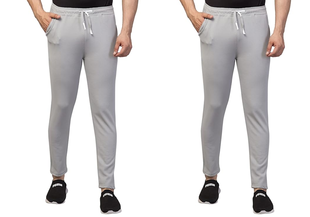 GREY Men's Regular Fit Trackpants pack of 2 SIZE L