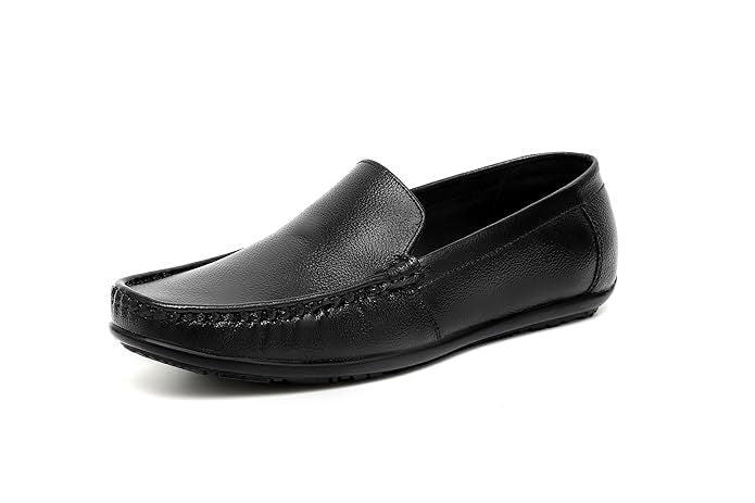 Men's Genuine Leather Loafers (Size-UK-6 (Color-BLACK)