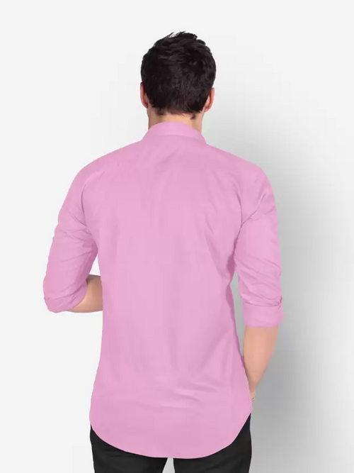 Men Regular Fit Washed Casual Shirt Pink