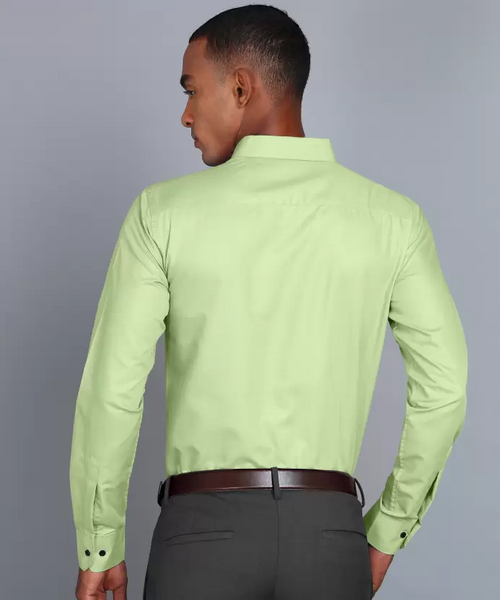 Men Regular Fit Washed Casual Shirt Green