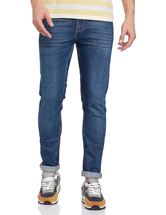 Men's Cotton Relaxed Fit Jeans (Size-M) (Color-BLUE)