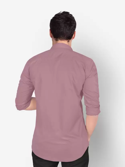 Men Regular Fit Washed Casual Shirt Light Purple