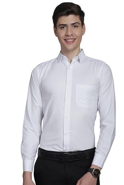 Men's Solid Slim Fit Cotton Casual Shirt SIZE-M COLOR-OFF WHITE