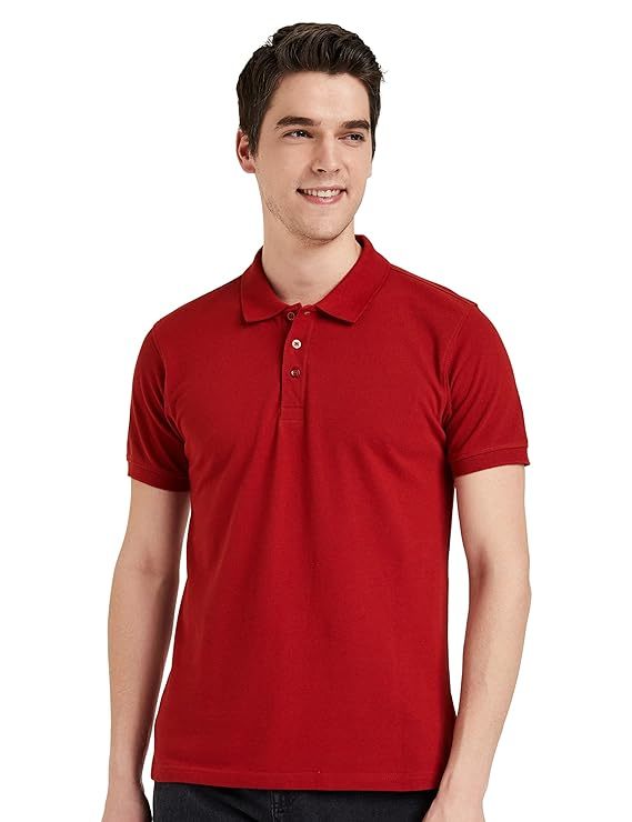 Mens Cotton Solid Regular Fit Half Sleeves Polo T-Shirt