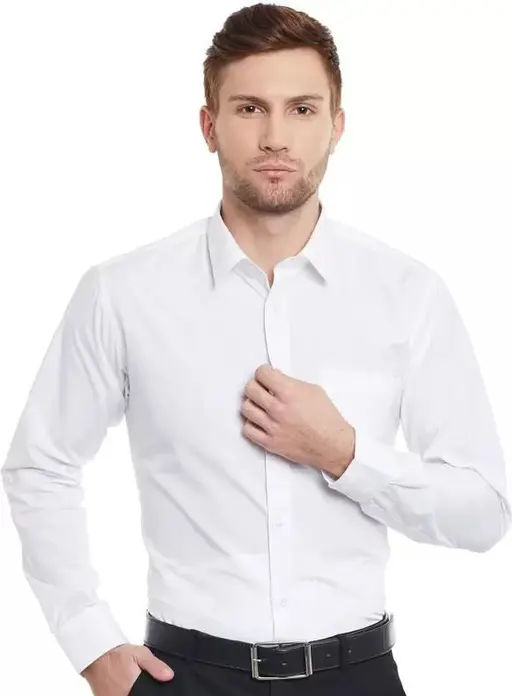 Men Regular Fit Washed Casual Shirt White Size M