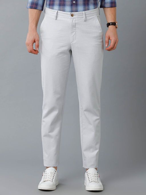 Mens Slim Fit Fixed Waist Casual Trousers