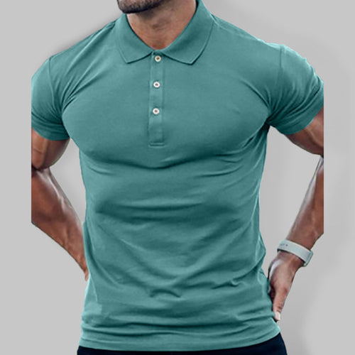 Men's Spring/Summer Fashion Basic Solid Color POLO Shirt