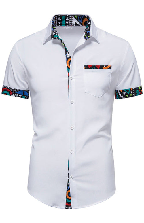 Men's Summer Fashion Colorblock Short Sleeve Shirts