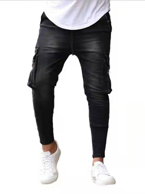 Men's trendy fashion all-match cargo jeans