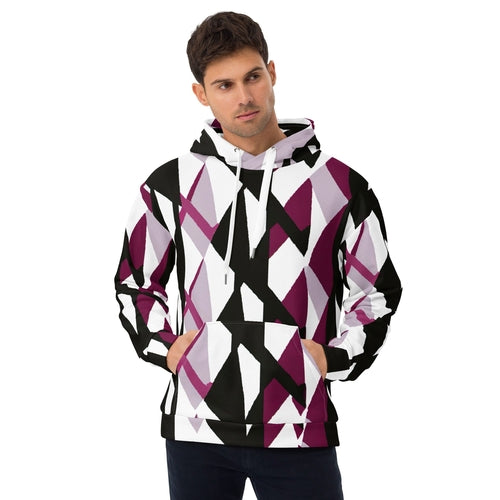 Mens Graphic Hoodie Pink Mauve Pattern 2