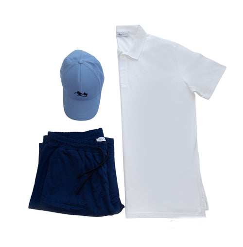 Men's Casual Wear Matched Set - Polo Shirt, 100% Cotton Shorts and